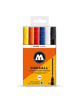 Kit de 6 marcadores Básicos Acrílicos One4all 127HS Molotow