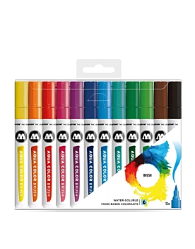 Set de 12 rotuladores Básicos Aqua color brush Molotow