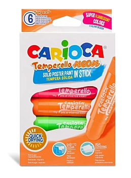 Set de 6 témperas neón sólidas Temperello Carioca