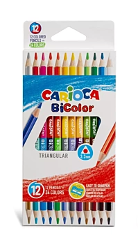 Set de 12 lápices de colores BiColor Tirangular Carioca