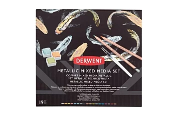 Estojo 18 Peças Mixed Media Metallic Derwent