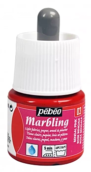 Pintura Efecto Marmoleado Marbling Rosa Bengala Pebeo 45ml