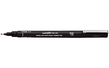Rotulador Calibrado Biselado Pin Negro Uni-Ball 1mm