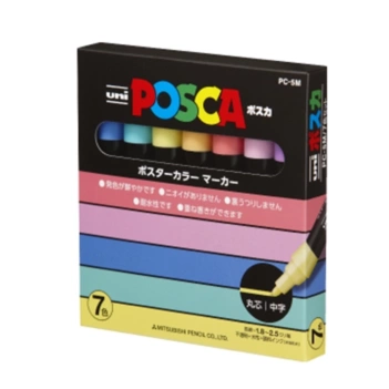 Estuche 7 rotuladores PC5M Pastel Uni Posca