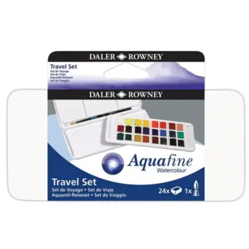 Kit de Viagem de Aguarela 24 Pastilhas Aquafine Daler Rowney