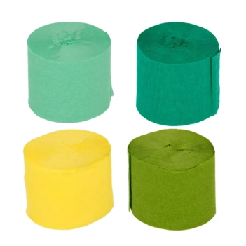 Artemio Set 4 Crepe Paper Rolls Green and Yellow