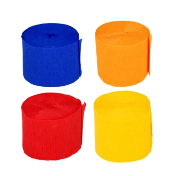 Artemio Set 4 Crepe Paper Rolls Red and Blue