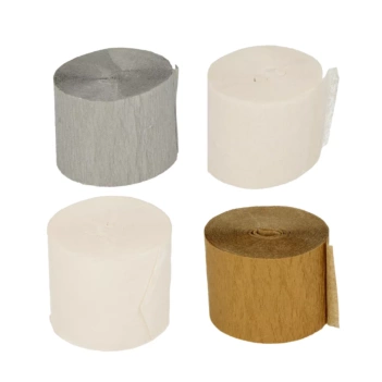 Artemio Set 4 Crepe Paper Rolls Gold and Silver
