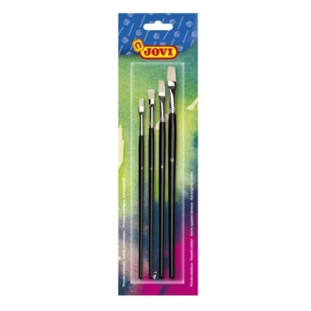 Set 4 Pinceles Planos Pelo Natural Jovi