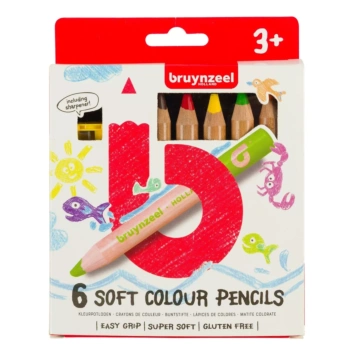 Estuche de 6 Lápices de color Kids Blandos Bruynzeel