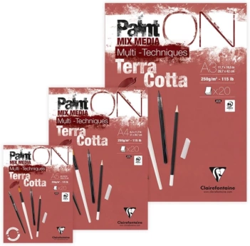Bloc de dibujo Terracotta Paint On Mix media Clairefontaine 250g