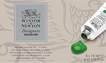 Set 6 Tubos de Gouache colores primarios Winsor and Newton 14ml