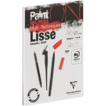 Bloc de dibujo liso Paint On Mix media Clairefontaine A6 250g