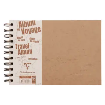 Bloc de dibujo viaje marrón horizontal espiral Age Bag Clairefontaine A5