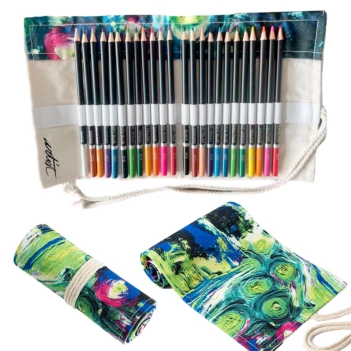 Estuche enrollable 24 lápices premium Noche Estrellada Artist Alex Bog