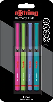 Set 4 rotuladores de punta fina Fun Rotring 0.4mm