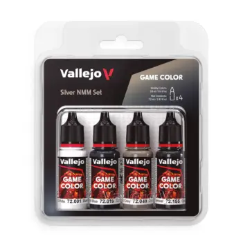 Set 4 pinturas para modelismo Plata NMM Game Color Vallejo 18ml