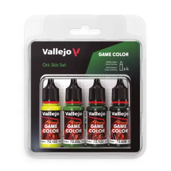 Set 4 pinturas para modelismo Piel de orco Game Color Vallejo 18ml