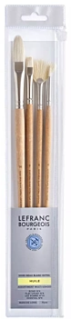 Set 4 Pinceles Mango Largo Pelo Natural Óleo Lefranc Bourgeois