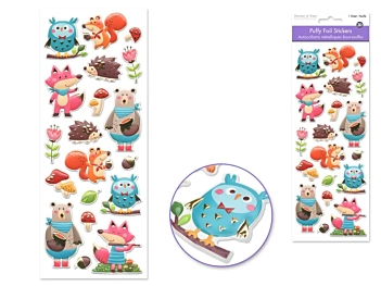 Puffy Stickers Animales del Bosque MultiCraft