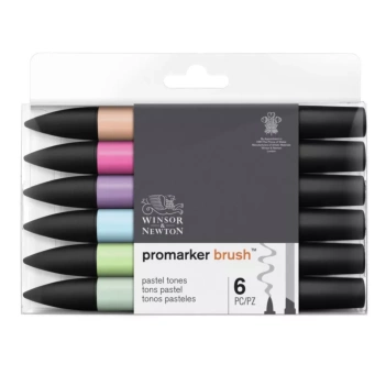 Set 6 Promarker Brush Tonos Pastel Winsor and Newton