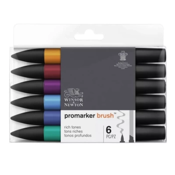 Set 6 Promarker Brush Tonos Profundos Winsor and Newton