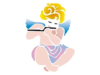 Plantilla de Stencil Ángel con Flauta Stamperia 15x20cm