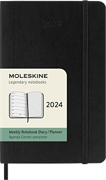 Agenda Classic 2024 Negra Tapa Blanda 9x14cm Moleskine