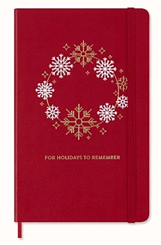Cuaderno edición limitada rojo Navidad rayas Moleskine 13x21cm