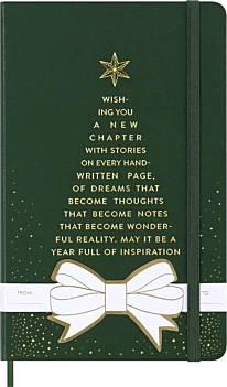 Cuaderno edición limitada verde Navidad rayas Moleskine 13x21cm