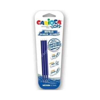 Pack de 3 recambios Bolígrafo azul Borrable Oops Pop Carioca