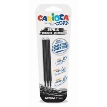 Carioca Oops Pop Set 3  Radierbare Kugelschreiberminen in Schwarz