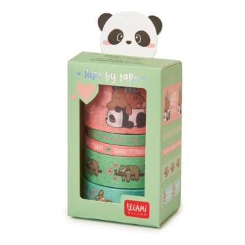 Legami Set 5 Washi Tape Tape-By-Tape Cute Animals 
