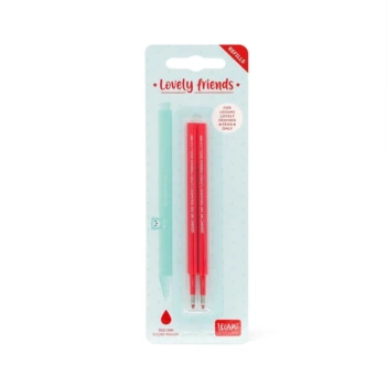 Set de 2 recambios bolígrafo de gel Lovely Friends Rojo Legami