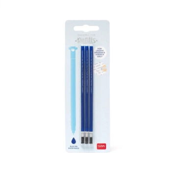 Legami Set van 3 Vullingen Erasable Pen Uitwisbare Gelpen Blauw 