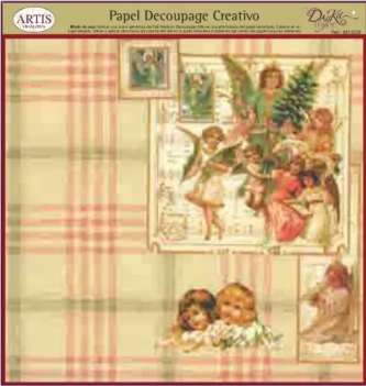 SUPER OFERTA **40%** Papel de Decoupage 0813238 Ángeles 30x30cm Dayka