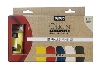 Set 3 acrílicos ecológicos metálicos Origin Pebeo 60ml