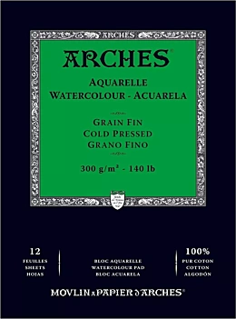 Bloc Acuarela Arches Encolado Grano Fino 300g/m²