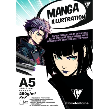Bloc de dibujo blanco extra suave Manga Clairefontaine A5 250g