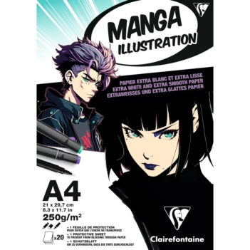 Bloc de dibujo blanco extra suave Manga Clairefontaine A4 250g