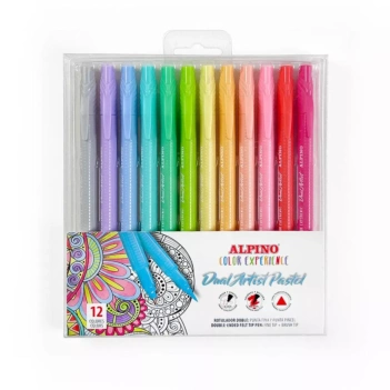 Set de 12 rotuladores Dual Artsit Pastel Alpino