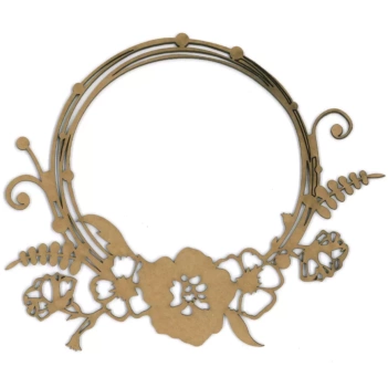 Chipboard Marco floral redondo Dayka