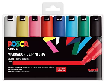 Estuche 8 rotuladores PC8K Grueso Uni Posca 3M

