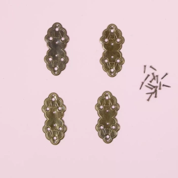 Set 4 Herrajes Metálicos Vintage Bronze