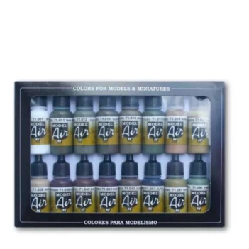Set 16 colori per modelli 189 WWII Allies/German Air War Vallejo 17ml