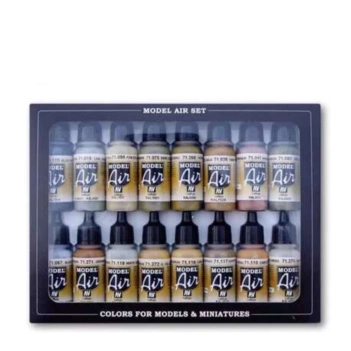 Set 16 pinturas para modelismo 208 German WWII Europe & Africa AFV Vallejo 17ml