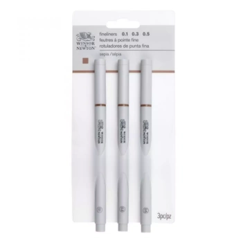 Set of 3 Winsor &amp; Newton Sepia Fineliner Pens