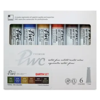 Set 6 tubos acuarela premium Earth ShinHan 7,5ml