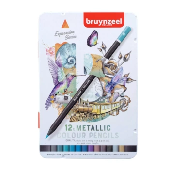 Caja Metálica 12 Lápices de Colores Metálicos Bruynzeel