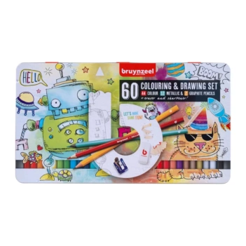 Caja Metálica 60 Lápices de Colores Pequeños Artistas Bruynzeel